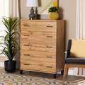 Baxton Studio Maison Modern and Contemporary Oak Brown Finished Wood 5-Drawer Storage Chest 189-11982-ZORO